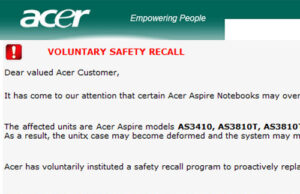 Модели от серията Timeline на Acer с производствен дефект!
