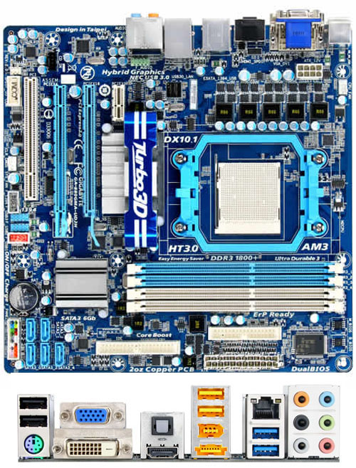 ATX-платката GIGABYTE GA-880GMA-UD2H за AMD Phenom II X6 GIGABYTE GA-880GMA-UD2H