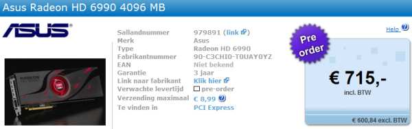 AMD Radeon HD6990 – цена 599 Euro??