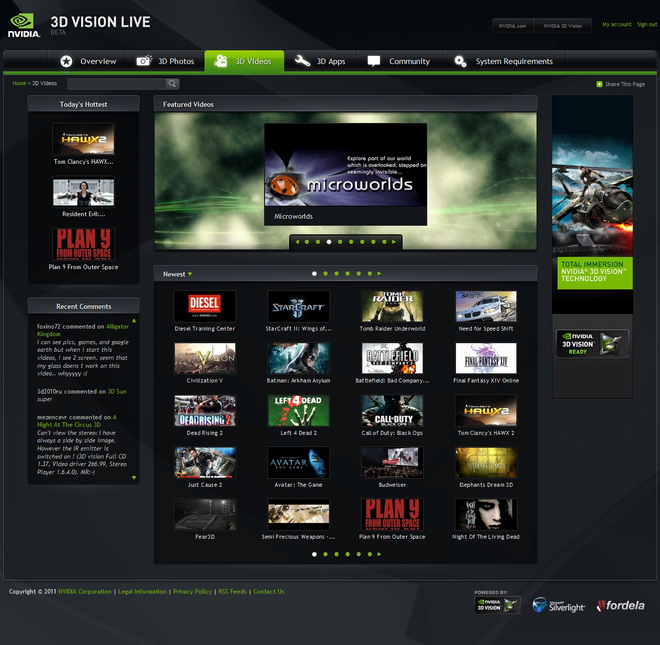 NVIDIA прави достъпна технология, позволяваща на уебсайтове да излъчват поточно стереоскопично 3D видео съдържание