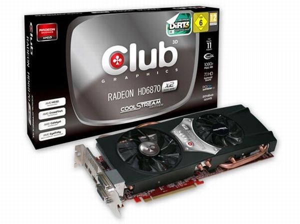 Club3D също ще предлагат Radeon HD6870 X2