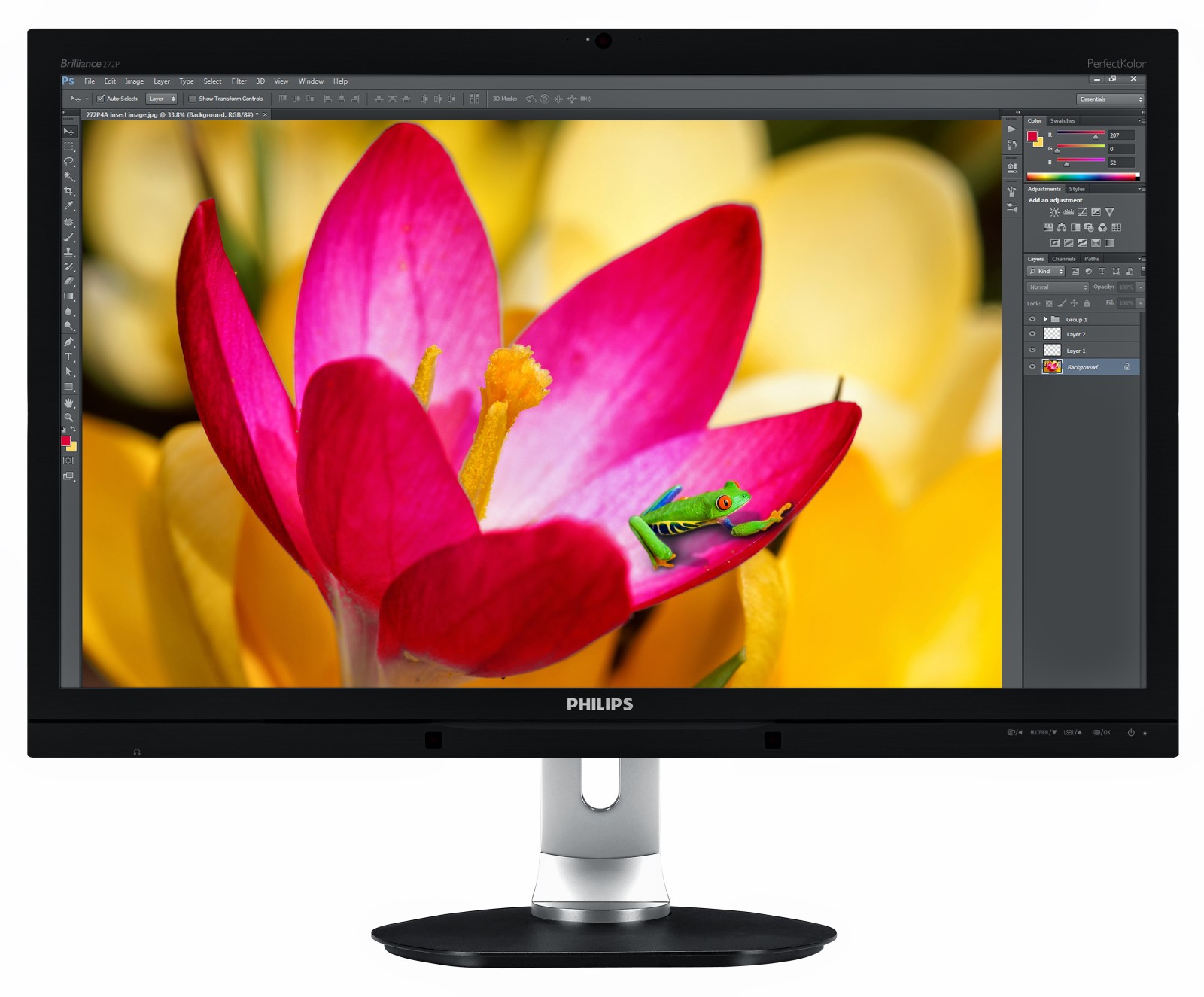 Монитор Philips с Adobe RGB технология гарантира на професионалистите съгласуваност на цветовете