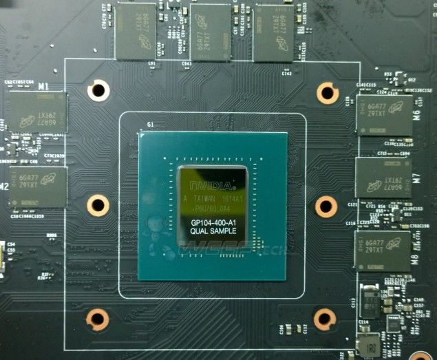 NVIDIA GP104 върху (предполагаемо) PCB на MSI