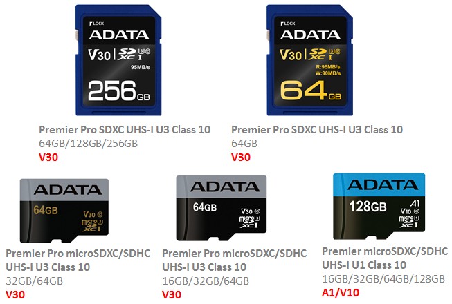 ADATA Premier и Premier Pro вече с поддръжка на SD A1 и V10/V30 стандарти