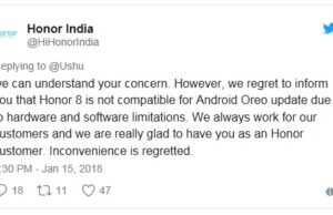 Няма да има бисквитка Oreo за Huawei Honor 8