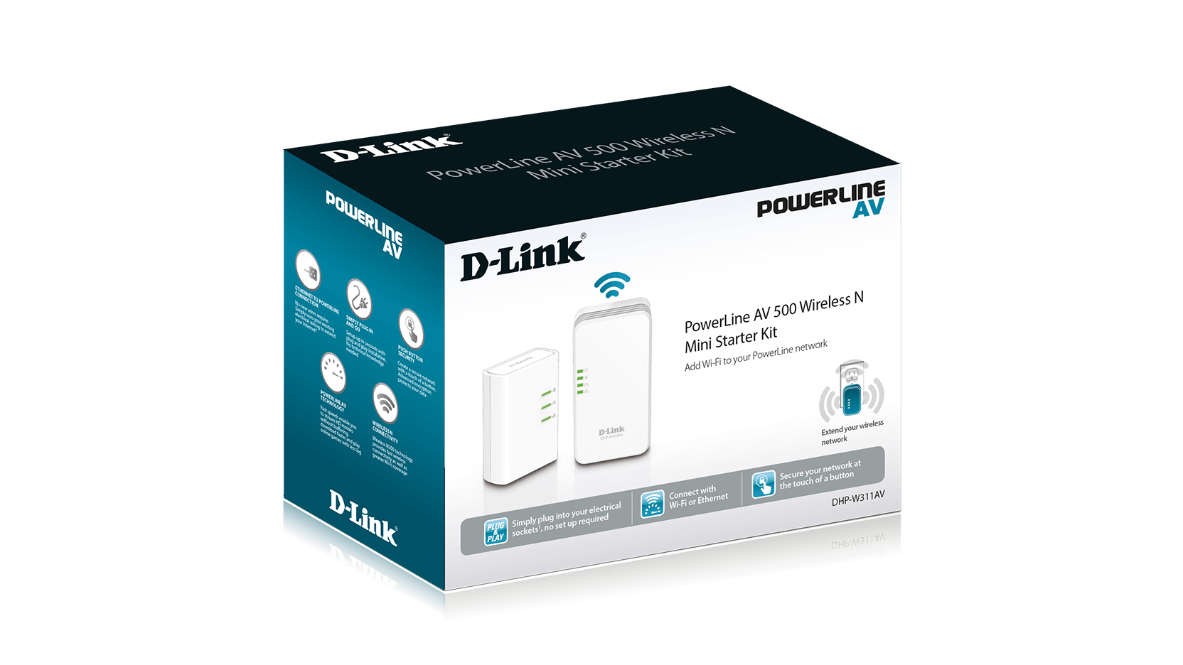 D-Link PowerLine AV 500 Wirless N Mini Starter Kit DHP-W311AV