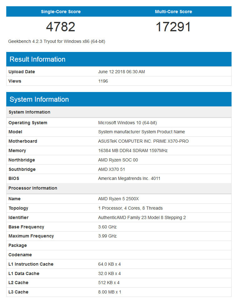 AMD Ryzen 3 2300X и Ryzen 5 2500X се появиха в Geekbench