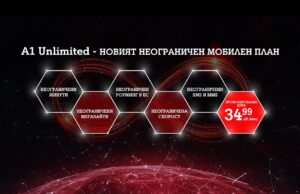 А1 пусна нов мобилен план с неограничени минути и мегабайти без лимит на максималната скорост в България и ЕС за 34.99 на месец