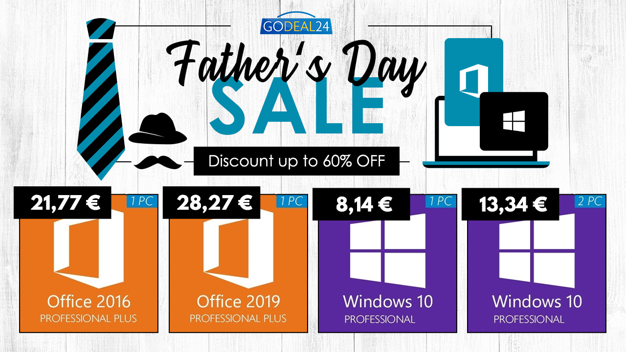 Промоция на Godeal24 за Деня на бащата: Вземете Windows 10 за 8,14€ и спестете до 60%