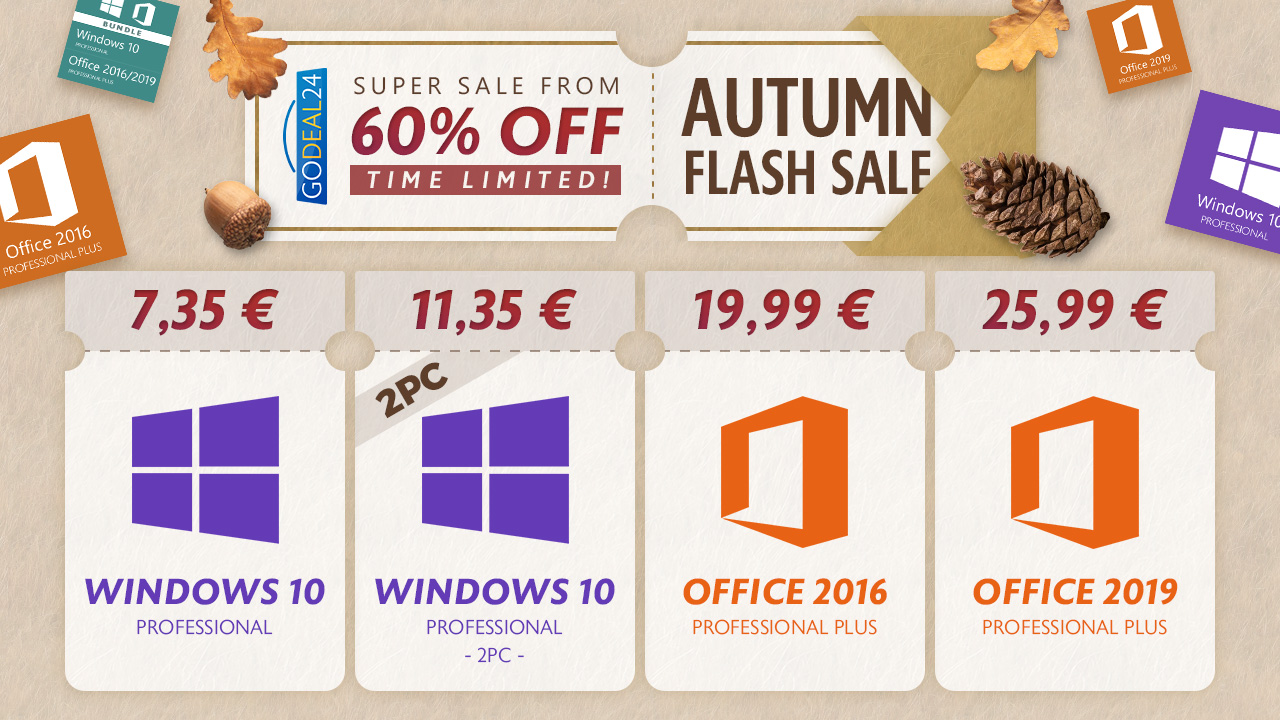 Вземете Windows 10 само за 7,35€ с есенната разпродажба на GoDeal24.com