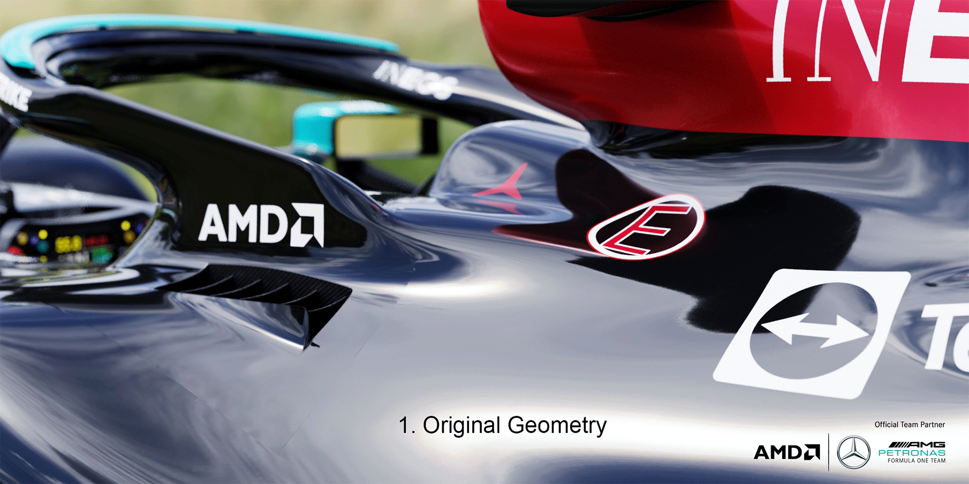Mercedes-AMG F1 W12 AMD Radeon PRO + Blender animation surface details GIF