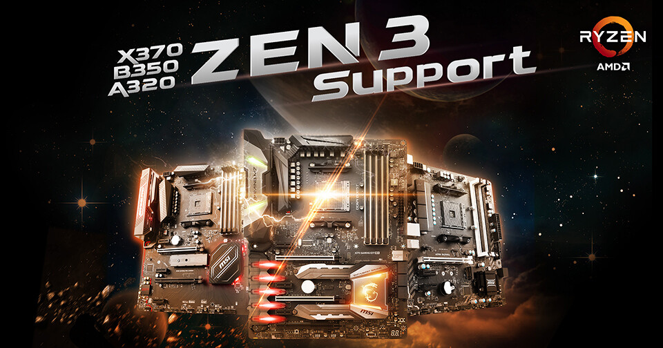MSI обявяви пълна съвместимост със Zen 3 на дънните си платки от серията AMD 300