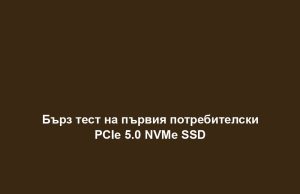 Бърз тест на първия потребителски PCIe 5.0 NVMe SSD